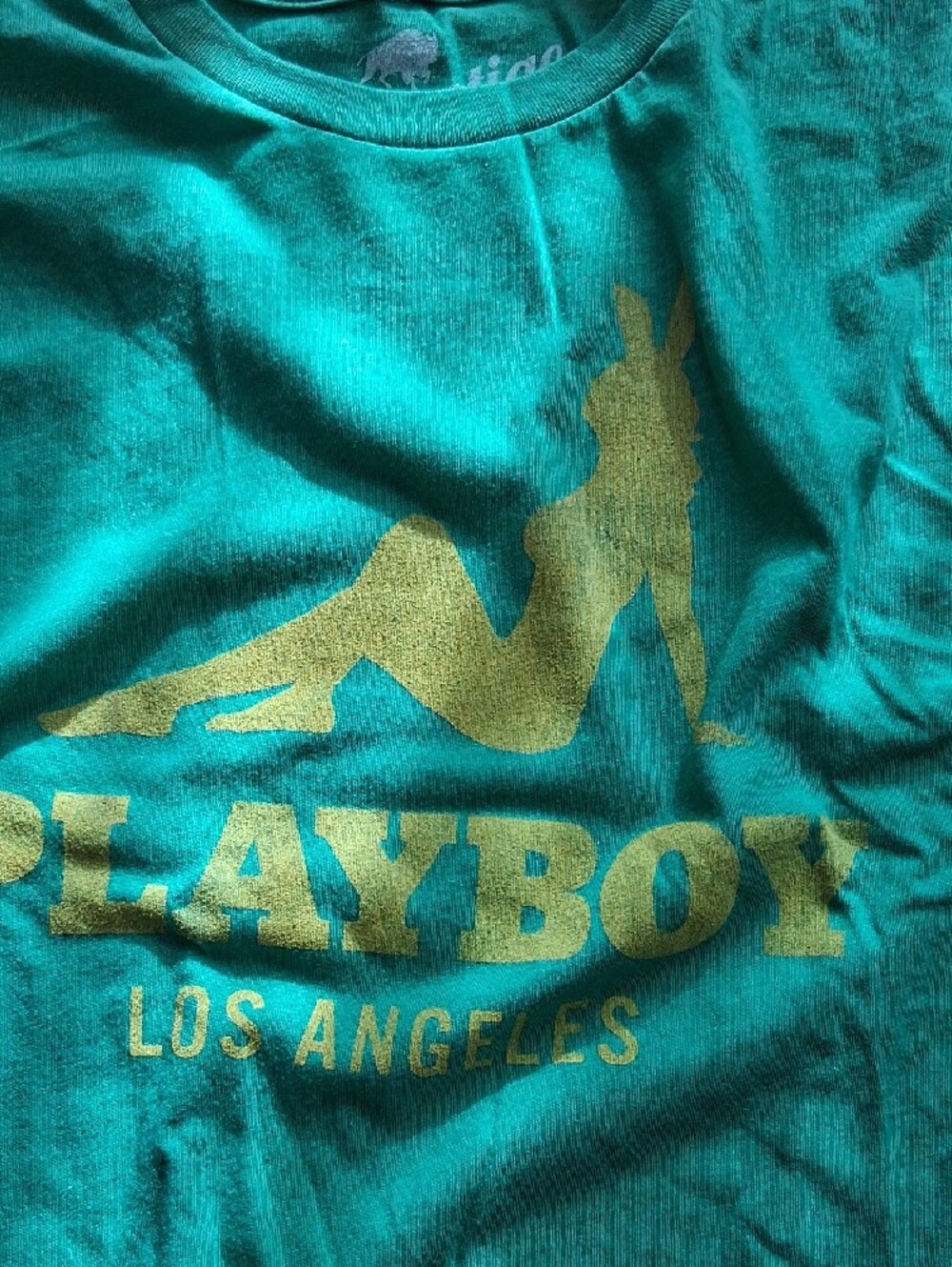 Sportique Playboy Los Angeles Green Short-Sleeve Tee with Yellow Graphic